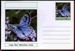 Chartonia (Fantasy) Butterflies - Large Blue (Maculinea Arion) Postal Stationery Card Unused And Fine - Papillons