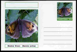 Chartonia (Fantasy) Butterflies - Meadow Brown (Maniola Jurtina) Postal Stationery Card Unused And Fine - Papillons