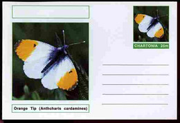 Chartonia (Fantasy) Butterflies - Orange Tip (Anthcharis Cardamines) Postal Stationery Card Unused And Fine - Papillons