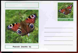 Chartonia (Fantasy) Butterflies - Peacock (Inachis Io) Postal Stationery Card Unused And Fine - Papillons