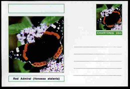 Chartonia (Fantasy) Butterflies - Red Admiral (Venessa Atalanta) Postal Stationery Card Unused And Fine - Papillons