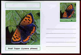 Chartonia (Fantasy) Butterflies - Small Copper (Lycaena Phlaeas) Postal Stationery Card Unused And Fine - Papillons