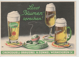 Grenzquell-Brauerei, H. Günnel Wernesgrün I.V. - Reclame