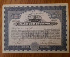 Palmer Union Oil Company + Revenue Stamp(s) - Erdöl