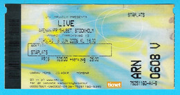 LIVE - Stockholm (Sweden) Original Old Concert Ticket 2006 * Billet Biglietto Boleto Pop Rock Music Musique Musica - Entradas A Conciertos