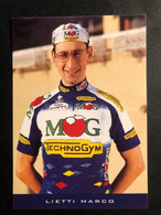 Marco Lietti -  MG Technogym - 1996 - Carte / Card - Cyclists - Cyclisme - Ciclismo -wielrennen - Cyclisme