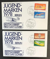 Lot De 2 Enveloppes 1 Er Jour Allemagne Berlin 1978 - Unclassified