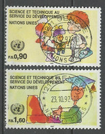 NU Genève - Vereinte Nationen 1992 Y&T N°233 à 234 - Michel N°221 à 222 (o) - Science Et Technique - Oblitérés