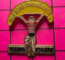 313H Pin's Pins / Beau Et Rare / THEME : SPORTS / CYCLISME AUX BONS CROISSANTS VIVA PAIN - Cyclisme