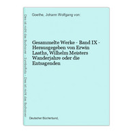 Gesammelte Werke - Band IX - Herausgegeben Von Erwin Laaths, Wilhelm Meisters Wanderjahre Oder Die Entsagenden - German Authors