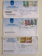 2007,2008, 2009..RUSSIA....SET OF 3 ENVELOPES WITH STAMPS..  PAST MAIL ..REGISTERED - Covers & Documents