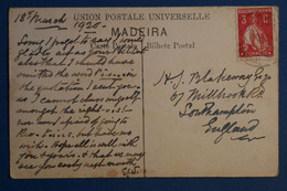 AL8  PORTUGAL BELLE CARTE 1920 ILE  MADEIRA  POUR SOUTHAMPTON U.K. ++AFFRANCH. INTERESSANT - Madère