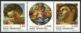 San Marino 1975 500th Birth Anniversary Michelangelo Christmas Celebrations Paintings Art Stamps MNH Mi 1102-1104 - Quadri