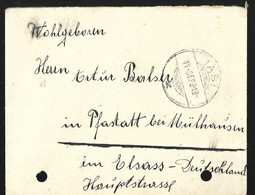 Roumanie  Lettre  ' Acte De Naissance   Wohlgeboren ) Lettre Du 11 Septembre 191 De Iasy  Pour Pfastadt ( Haut - Rhin ) - Storia Postale