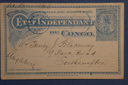 AL8  CONGO    BELLE CARTE  RARE 1897  POUR  SOUTHAMPTON  U.K ++AFFRANCH. PLAISANT - Lettres & Documents