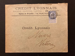 LETTRE TP 25c Perforé CL OBL.15 NOVE 1898 BRUXELLES + CREDIT LYONNAIS BANQUE - 1863-09