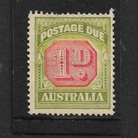 AUSTRALIA 1938 1d POSTAGE DUE (TYPE A) SG D113 MINT NO GUM Cat £20 - Segnatasse