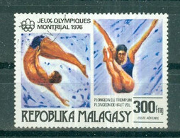 REPOBLIKA  MALAGASY - P.A. N° 164 Oblitéré. Jeux Olympiques D'été à Montréal. - Salto De Trampolin