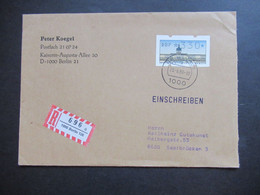 Berlin 1988 ATM Nr. Mit Wert 330 EF Fernbrief Nach Saarbrücken Einschreiben 1000 Berlin 126 - Covers & Documents