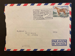 LETTRE TP CHEVAL DE SELLE FRANCAIS 0,30 OBL.MEC.5-4 1971 MONTE CARLO - Covers & Documents