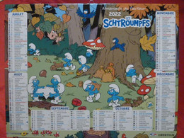 Calendrier Facteur 2022 SCHTROUMPFS  PTT Poste Enfant Dessin Anime Intérieur SARTHE - Grand Format : 2001-...