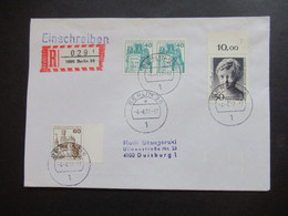 Berlin 1977 Freimarken BuS Nr.535 Waagerechtes Paar Und Nr.537 Seitenrand Rechts MiF Einschreiben 1000 Berlin 36 - Brieven En Documenten