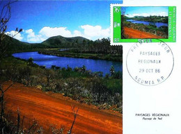 ►  Carte Maximum Premier Jour FDC Nouméa Le 26/03/1986 76F RF Série Paysages - Le Sud - Cartes-maximum