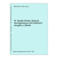 W. Hauffs Werke; Kritisch Durchgesehene Und Erläuterte Ausgabe; 3 Bände - German Authors