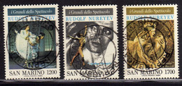 REPUBBLICA DI SAN MARINO 1989 GRANDI DELLO SPETTACOLO RUDOLF NUREJEV SERIE COMPLETA COMPLETE SET USATO USED OBLITERE' - Usados