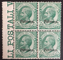 1912 - Italia Regno - Isole Dell' Egeo - Patmos  5 Cent - Quartina  - Nuovi - Egée (Patmo)