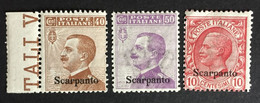 1912 - Italia Regno - Isole Dell' Egeo - Scarpanto  3 Valori  - Nuovi - Egeo (Scarpanto)