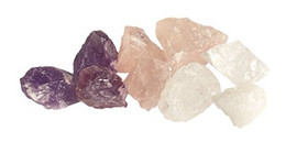 Edelstein Wasser Basis-Set: 300g Rosenquarz, Bergkristall, Amethyst - Other & Unclassified