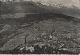 VALAIS LENS ET LE CHRIST VUE AERIENNE  - Otto Wyrsch Bern  No 4289 - Voyagé Le 12.07.1954 - Lens