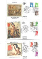 FDC France 9 Enveloppes Illustrées Timbres Divers - 1980-1989