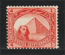 Egypt - 1906 - Rare - ( De La Rue - 4m ) - MH* - As Scan - 1866-1914 Khedivaat Egypte