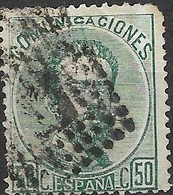 SPAIN 1872 King Amadeo - 50c - Green FU - Usados