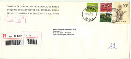 China Registered Cover Sent To Denmark 23-12-1999 (from The Embassy Of Korea) - Briefe U. Dokumente