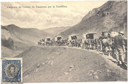 Delcampe - Caravana De Coches De Pasajeros Por La Cordillera ( Chili ) - Chile