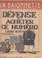 Gus BOFA Revue La Baïonnette WWI Guerre War Satirique Caricature  N° 129 De 1917 Hautot Manfredini - 1900 - 1949