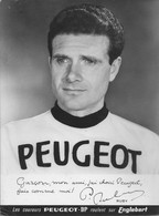CARTE CYCLISME GRAND FORMAT PIERRE RUBY TEAM PEUGEOT  ( FORMAT 17 X 23 ) - Cycling