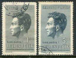 CZECHOSLOVAKIA 1951 Julius Fucik Used.  Michel 645-46 - Gebruikt