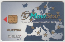 SPAIN - Telefónica Movistar GSM ,Mapa Mundi ( Fondo Azul ) GSM Card , Mint - Telefonica