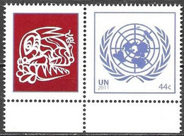 United Nations UNO UN Vereinte Nationen New York 2011 Chinese Lunar Calendar Year Of The Rabbit Mi.No.1244 MNH ** - Ungebraucht