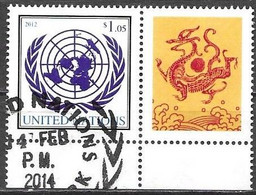 United Nations UNO UN Vereinte Nationen New York 2012 Chinese Lunar Calendar Year Of The Dragon Mi.No.1283 Used - Oblitérés