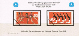 [C0906] Alemania 1981. HB Viñeta Pro Deporte (MNH) - Etiquettes 'Recommandé' & 'Valeur Déclarée'