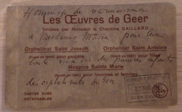 GEER - Carnet De 17 Cartes Postales "Orphelinat Saint-Jpseph"Oeuvres De Geer - Cachet De L'Orphelinat: 27 Nov 1933 - Geer