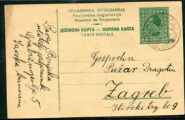 YUGOSLAVIA 1930 King Alexander 0.50 D.postcard  Used  Ljubljana Polje. .  Michel P63 I - Postal Stationery