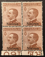 1912 - Italia Regno - Isole Dell' Egeo -  Nisiros  40 Cent - Quartina - Nuovi - Ägäis (Nisiro)