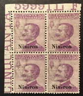 1912 - Italia Regno - Isole Dell' Egeo -  Nisiros  50 Cent - Quartina - Nuovi - Egeo (Nisiro)