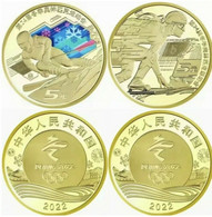 China, 2021, Olympic 2022, Set Of 3 Coins Of 5 Yuan, Colored - China